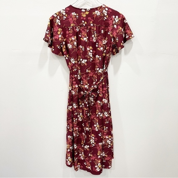 Isabel Maternity Floral Short Sleeve Midi Dress Belted XS - Picture 2 of 8
